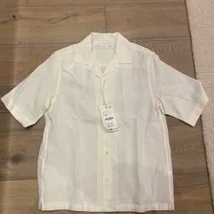 BRAND NEW W/ TAGS Zara Jacquard Textured Button-Up Shirt - Size Small